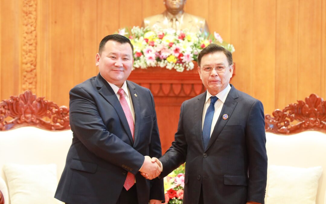 ປະທານສະພາແຫ່ງຊາດລາວ ຕ້ອນຮັບການເຂົ້າຢ້ຽມຂໍ່ານັບ ຮອງປະທານສະພາຄູຣານໃຫຍ່ມົງໂກລີ