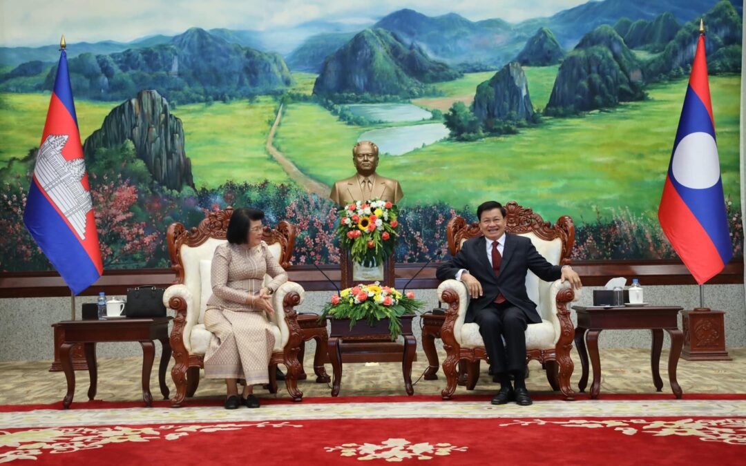 ປະທານສະພາແຫ່ງຊາດ ແຫ່ງ ຣາຊະອານາຈັກກຳປູເຈຍ ເຂົ້າຢ້ຽມຂໍ່ານັບການນໍາຂັ້ນສູງຂອງ ສປປລາວ