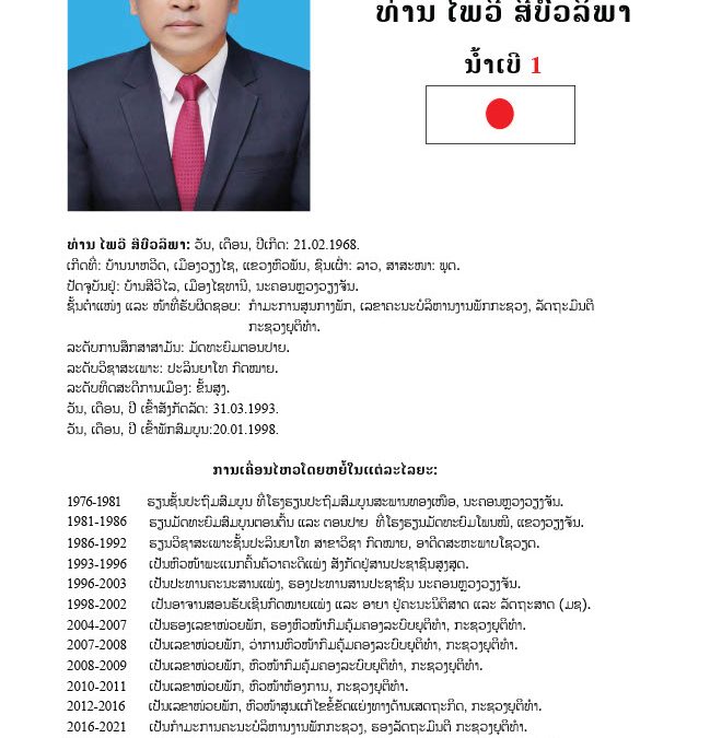 #ເຂດເລືອກຕັ້ງທີ 6 ແຂວງຫຼວງພະບາງ: ມີຈຳນວນຜູ້ສະໝັກ 14 ທ່ານ,​ ເລືອກເອົາ 10 ທ່ານ.